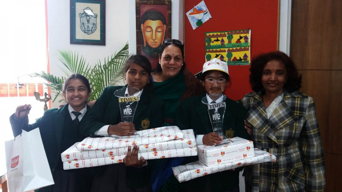 Proud Winners in Painting Competition