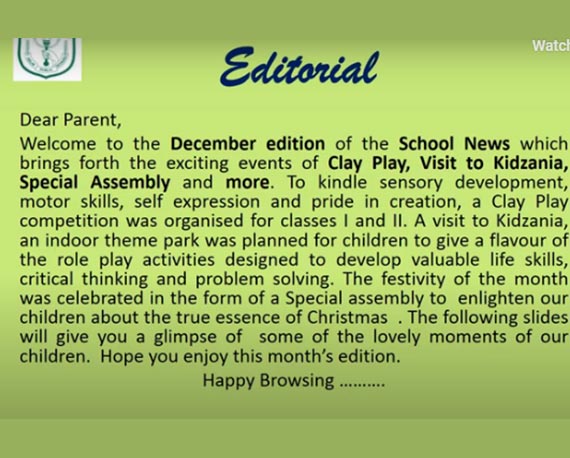 December Activity of class 1&2