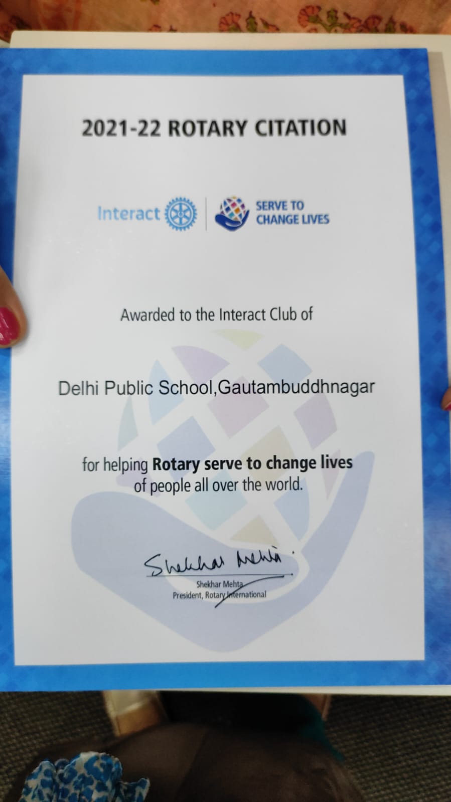 Rotary Club's Annual Award Ceremony, Aabhar - Gratitude